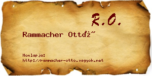 Rammacher Ottó névjegykártya